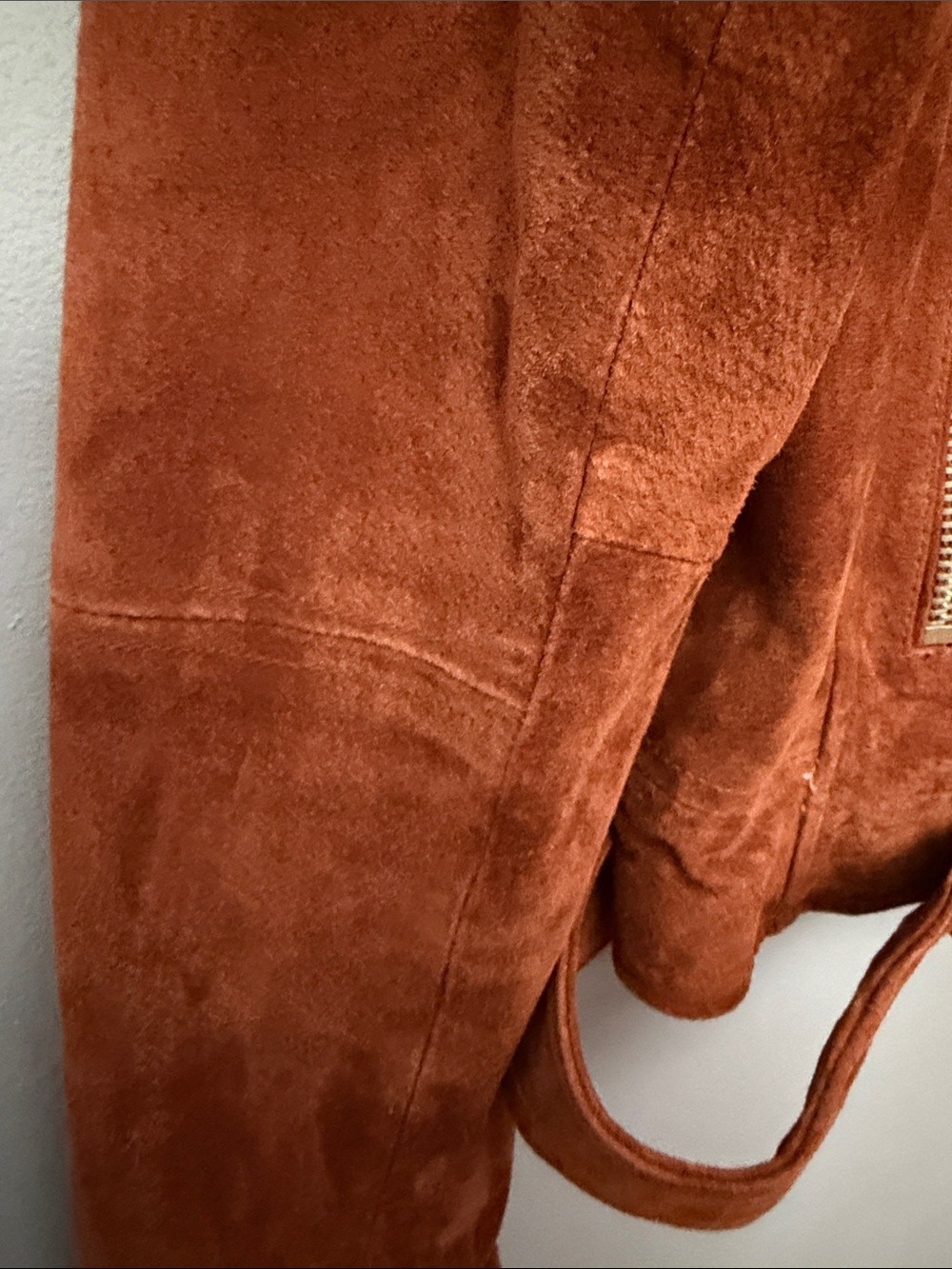 BLANKNYC Suede Moto Jacket Rust Brown Large - Picture 16 of 16